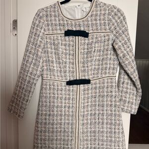 Pomander Place Tweed Dress with Black and Cream Details